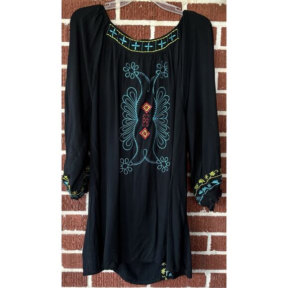 Urban Mango Black Embroidered Dress with Tassels Size XL NWT *See Measurements - Picture 2 of 4